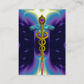 GOLD CADUCEUS, DOCTOR, MEDISCHE DIENST, Roze Paars Visitekaartje (Achterkant)