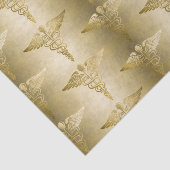 Gold Caduceus Doctor - Patroon voor medische symbo Tissuepapier (Detail)