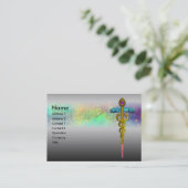 GOLD CADUCEUS, DOKTER MEDISCHE DIENST Metaal Grijs Visitekaartje (Staand voorkant)