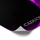 GOLD CADUCEUS EN 7 CHAKRAS IN PAARS FRACTAAL ROOS POSTER (Hoek)