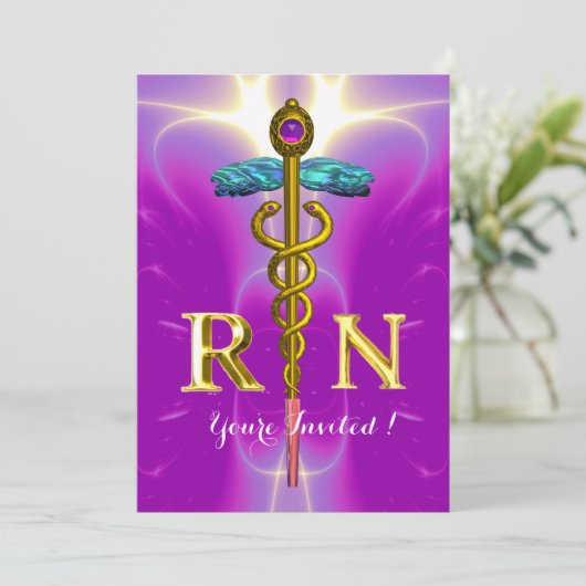 GOLD CADUCEUS GEREGISTREERD Afstuderen VAN HET SYM Kaart (Staand voorkant)