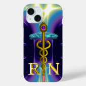 GOLD CADUCEUS GEREGISTREERD NURSE SYMBOL Paars Blu Case-Mate iPhone Case (Achterkant)