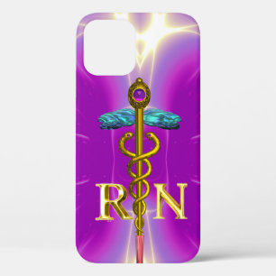 GOLD CADUCEUS GEREGISTREERD NURSE SYMBOL Pink Fuch Case-Mate iPhone Case