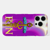 GOLD CADUCEUS GEREGISTREERD NURSE SYMBOL Pink Fuch Case-Mate iPhone Case (Achterkant (horizontaal))