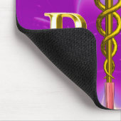 GOLD CADUCEUS GEREGISTREERD NURSE SYMBOL Pink Fuch Muismat (Hoek)