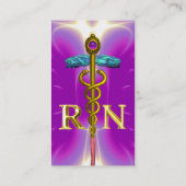 GOLD CADUCEUS GEREGISTREERD VERPLEEGKUNDIG SYMBOOL VISITEKAARTJE (Achterkant)