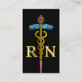 GOLD CADUCEUS GEREGISTREERD VERPLEEGKUNDIG SYMBOOL VISITEKAARTJE (Achterkant)