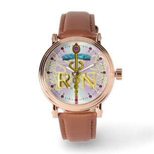 GOLD CADUCEUS GEREGISTREERD VERPLETTERINGSSYMBOLCE HORLOGE