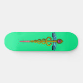 GOLD CADUCEUS, groen Persoonlijk Skateboard (Horizontaal)