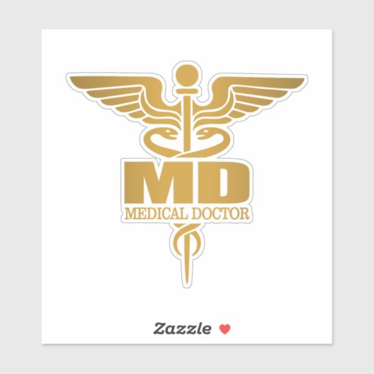 Gold Caduceus (MD) Sticker (Vel)