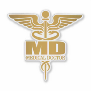 Gold Caduceus (MD) Sticker