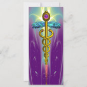GOLD CADUCEUS Medical Symbol Pınk Paars Green (Achterkant)