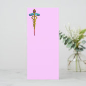 GOLD CADUCEUS Medical Symbol Pınk Paars Green (Staand voorkant)