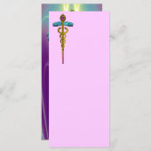 GOLD CADUCEUS Medical Symbol Pınk Paars Green (Voorkant / Achterkant)