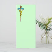 GOLD CADUCEUS Medical Symbool Paars Groen Violet (Staand voorkant)