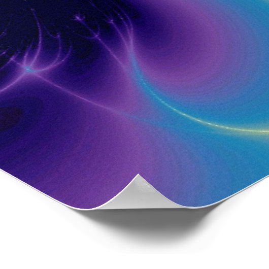 GOLD CADUCEUS Medical Symbool Paarse Blauwe Waves Poster (Hoek)