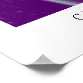 GOLD CADUCEUS Medical Symbool Paarse Groene Waves Poster (Hoek)