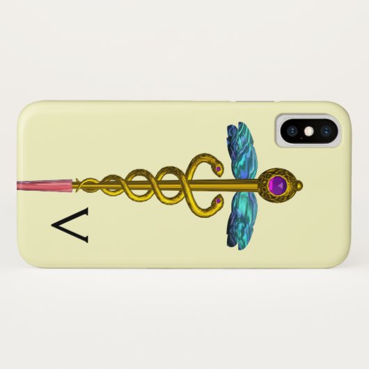 GOLD CADUCEUS MEDISCH SYMBOLMONOGRAM, crème Case-Mate iPhone Case (Achterkant (horizontaal))