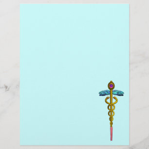 GOLD CADUCEUS MEDISCH SYMBOOL