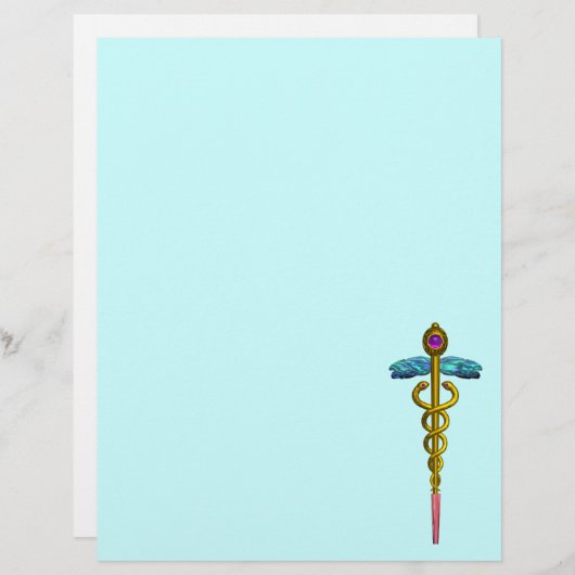 GOLD CADUCEUS MEDISCH SYMBOOL (Voorkant / Achterkant)