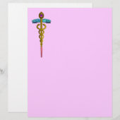 GOLD CADUCEUS MEDISCH SYMBOOL (Voorkant / Achterkant)