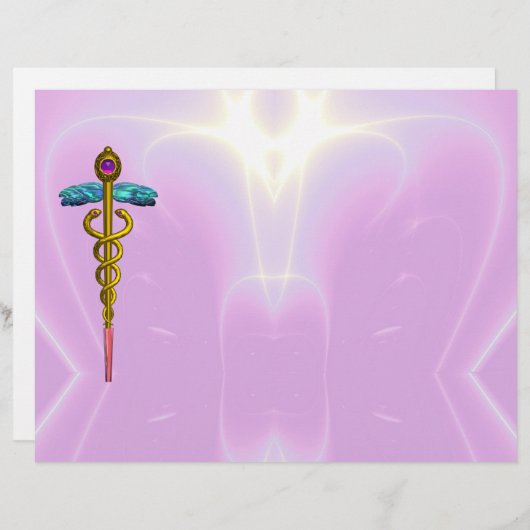 GOLD CADUCEUS MEDISCH SYMBOOL (Voorkant / Achterkant)