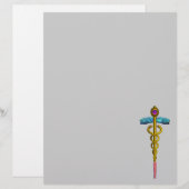 GOLD CADUCEUS MEDISCH SYMBOOL (Voorkant / Achterkant)