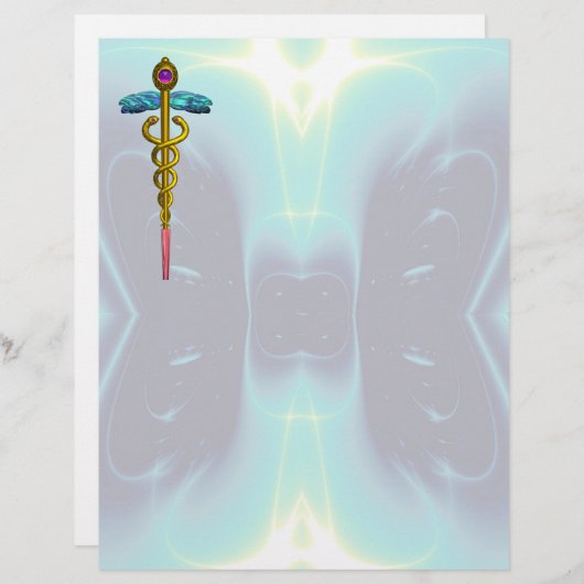 GOLD CADUCEUS MEDISCH SYMBOOL (Voorkant / Achterkant)