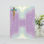 GOLD CADUCEUS MEDISCH SYMBOOL (Staand voorkant)