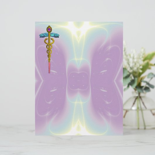 GOLD CADUCEUS MEDISCH SYMBOOL (Staand voorkant)