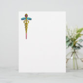 GOLD CADUCEUS MEDISCH SYMBOOL (Staand voorkant)