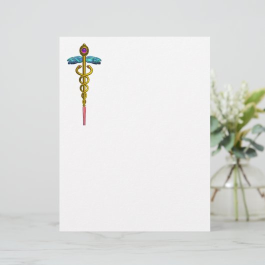 GOLD CADUCEUS MEDISCH SYMBOOL (Staand voorkant)