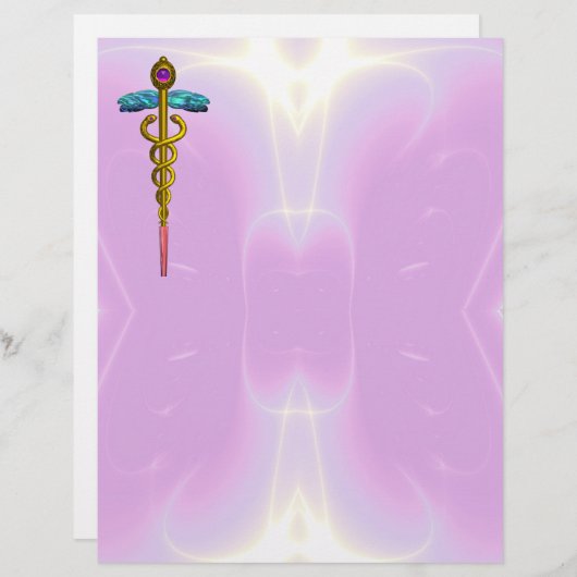 GOLD CADUCEUS MEDISCH SYMBOOL (Voorkant / Achterkant)