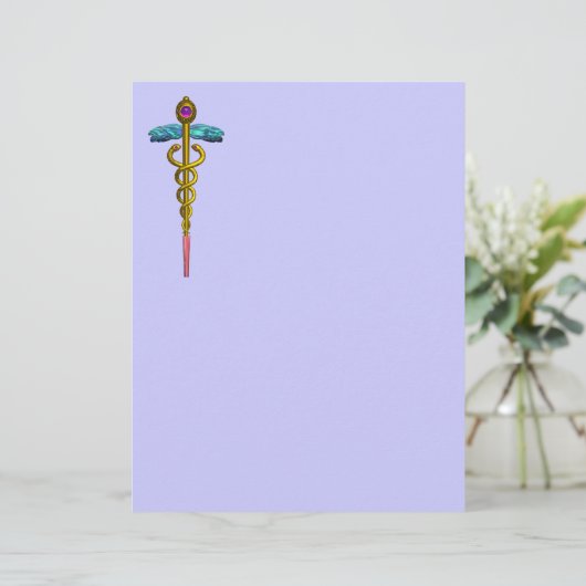 GOLD CADUCEUS MEDISCH SYMBOOL (Staand voorkant)