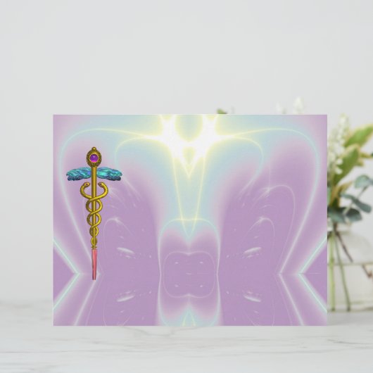 GOLD CADUCEUS MEDISCH SYMBOOL (Staand voorkant)