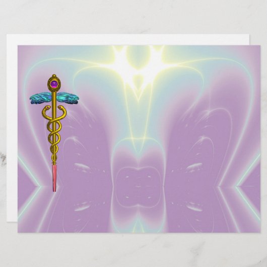 GOLD CADUCEUS MEDISCH SYMBOOL (Voorkant / Achterkant)