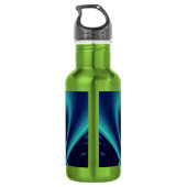 GOLD CADUCEUS MEDISCH SYMBOOL Aqua Blue Light Wave Waterfles (Achterkant)