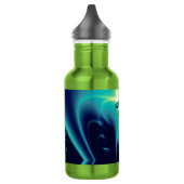 GOLD CADUCEUS MEDISCH SYMBOOL Aqua Blue Light Wave Waterfles (Links)