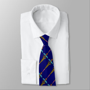 GOLD CADUCEUS MEDISCH SYMBOOL, blauw Stropdas