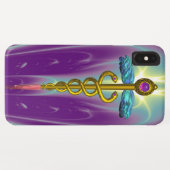 GOLD CADUCEUS MEDISCH SYMBOOL, Blauwgroen Groen Pa Case-Mate iPhone Case (Achterkant (horizontaal))