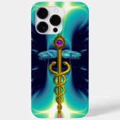 GOLD CADUCEUS MEDISCH SYMBOOL, Blue Turquoise Blau Case-Mate iPhone Case (Achterkant)