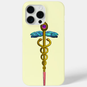 GOLD CADUCEUS MEDISCH SYMBOOL Ivory iPhone 15 Pro Max Hoesje