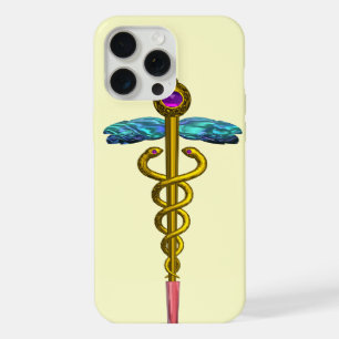 GOLD CADUCEUS MEDISCH SYMBOOL Ivory iPhone 15 Pro Max Case