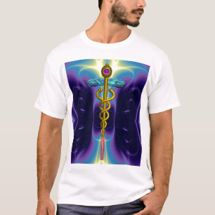 GOLD CADUCEUS MEDISCH SYMBOOL T-SHIRT
