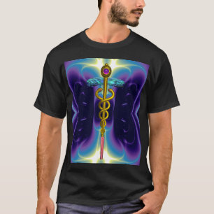 GOLD CADUCEUS MEDISCH SYMBOOL T-SHIRT