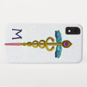 GOLD CADUCEUS MEDISCH SYMBOOL Witte Monogram Case-Mate iPhone Case (Achterkant (horizontaal))