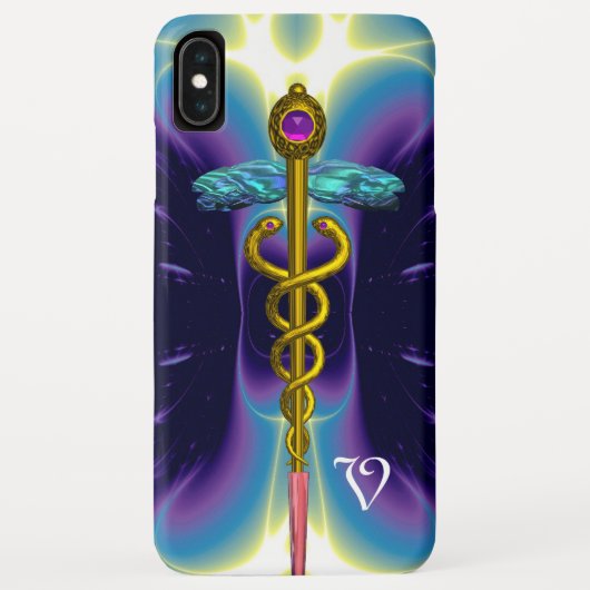GOLD CADUCEUS MONOGRAM Case-Mate iPhone CASE (Achterkant)