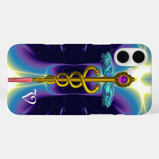 GOLD CADUCEUS MONOGRAM Case-Mate iPhone CASE (Achterkant (horizontaal))