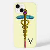 GOLD CADUCEUS MONOGRAM, wit Case-Mate iPhone Case (Achterkant)
