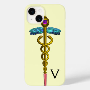GOLD CADUCEUS MONOGRAM, wit Case-Mate iPhone 14 Hoesje